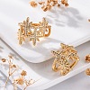 Rack Plating Star Brass Micro Pave Clear Cubic Zirconia Cuff Earrings for Women EJEW-C125-30G-1