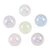 Rainbow Iridescent Plating Acrylic Beads OACR-N010-073A-2