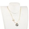 Brass Micro Pave Cubic Zirconia Pendant Necklaces NJEW-JN03088-02-6