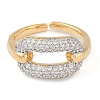 Oval Brass Micro Pave Clear Cubic Zirconia Finger Ring RJEW-Q819-28G-2