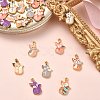 40Pcs 8 Styles Printed Alloy Enamel Pendants ENAM-CJ0004-08-5