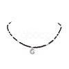 4Pcs 4 Style Moon & Bowknot & Heart & Tortoise Clear Cubic Zirconia Pendant Necklaces Set NJEW-JN04271-5