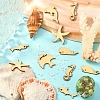 100Pcs Sea Theme Wood Canochons WOOD-CJ0001-61-8