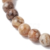 Natural Feldspar Round Beaded Stretch Bracelets BJEW-JB09917-03-3