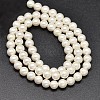 Round Shell Pearl Matte Surface Bead Strands X-BSHE-M011-08-6mm-2