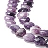 Natural Lepidolite/Purple Mica Stone Beads Strands G-B022-03-3