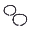 2Pcs Natural Lava Rock Stretch Bracelets Set BJEW-JB08673-01-4