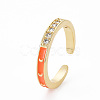 Real 16K Gold Plated Brass Micro Pave Clear Cubic Zirconia Cuff Rings RJEW-N037-002-NF-4