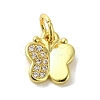 Real 18K Gold Plated Brass Pave Cubic Zirconia Pendants KK-M283-11A-01-1