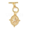 Brass Micro Pave Clear Cubic Zirconia Toggle Clasps KK-N254-75G-2