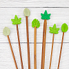 WADORN Leaf Silicone Knitting Needle Point Protectors DIY-WR0004-06-5