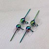 Rainbow Color 304 Stainless Steel Ball Stud Earring Post STAS-C043-65B-M-1