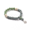 Natural Lava Rock Beads Stretch Charm Bracelets BJEW-E376-01B-2