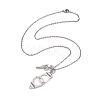 Handcuff with Word Freedom Alloy Pendant Necklace NJEW-JN04470-4