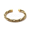 Ion Plating(IP) 304 Stainless Steel Mesh Twist Rope Open Cuff Bangle for Women BJEW-P283-16G-1