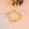 Natural Citrine Chips Link Bracelets for Women PW-WG54EEB-01-1