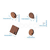 Coconut Brown Wood Stud Earring Findings EJEW-TA0010-06P-8