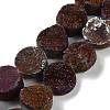 Electroplated Natural Druzy Agate Beads Strands G-M433-01E-1