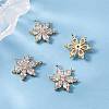 4Pcs Brass Micro Pave Clear Cubic Zirconia Pendants ZIRC-SZ0001-66-3