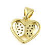 Rack Plating Brass Micro Pave Clear Cubic Zirconia Charms KK-Q784-07G-2