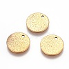 Ion Plating(IP) 304 Stainless Steel Textured Pendants STAS-I098-01-12mm-G-3