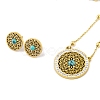 Synthetic Turquoise Stud Earrings & Pendant Necklaces Sets SJEW-M100-02A-G-2