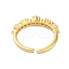 Brass Pave Cubic Zirconia Cuff Rings RJEW-U012-03G-02-3