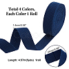   4 Rolls 4 Colors Flat Polyester Cord/Band OCOR-PH0001-72-6