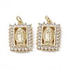 Brass Clear Cubic Zirconia Pendants KK-E068-VA049-2-2