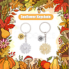 SUPERFINDINGS 16Pcs 2 Colors Sunflower Alloy Pendant Keychain KEYC-FH0001-34-4