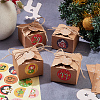 24Pcs Rectangle Foldable Creative Christmas Paper Gift Box with Cord and Round Dot Paper Christmas Stickers CON-WH0089-05-4