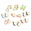 Brass Micro Pave Clear Cubic Zirconia Huggie Hoop Earrings EJEW-T014-31G-NF-2