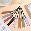 CRASPIRE 16Pcs 8 Colors Leather Bookmarks AJEW-CP0007-55-4