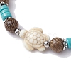 Beach Tortoise Synthetic Turquoise Bracelets BJEW-JB10303-01-3