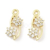 Brass Micro Pave Clear Cubic Zirconia Pendants ZIRC-P120-14G-1