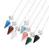 Natural & Synthetic Mixed Gemstone Hexagonal Pointed Dowsing Pendulums G-A024-C-2