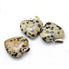 Heart Natural Dalmatian Jasper Pendants G-Q438-04-2