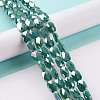 Faceted Electroplated Glass Beads Strands GLAA-G092-D03-2