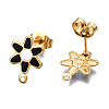 304 Stainless Steel Enamel Stud Earring Findings STAS-T052-43G-02-2