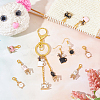 Sewing Machine/Pen Cup/Clock Alloy Enamel Pendant Stitch Markers HJEW-AB00438-4