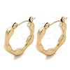 Flower 201 Stainless Steel Half Hoop Earrings for Women EJEW-G385-30G-1