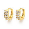 Rack Plating Brass Micro Pave Clear Cubic Zirconia Hoop Earring EJEW-C102-16G-1