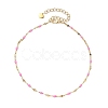 304 Stainless Steel Enamel Link Chain Anklets AJEW-AN00630-3