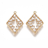 Brass Cubic Zirconia Pendants KK-T038-369G-1