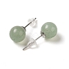 Natural Green Aventurine Stud Earrings G-B075-02P-02-2