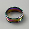 304 Stainless Steel Grooved Finger Ring Settings RJEW-WH0010-08C-MC-2