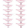  12Pcs 2 Style Breast Cancer Awareness Glass Charms Braided Bead Bracelet BJEW-NB0001-08-1