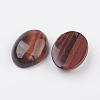 Natural Dyed & Heated Red Tiger Eye Flat Back Cabochons G-G741-18x25mm-13-2