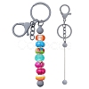 Baking Painted Alloy and Brass Bar Beadable Keychain for Jewelry Making DIY Crafts DIY-YW0007-58I-1