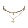 Star & Moon Pendant Necklaces Sets for Women NJEW-JN04126-2